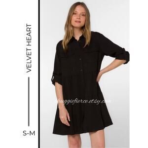 MSRP: $300✨ Velvet Heart “Bree” Tencel Tiered Shirt Dress Size S-M✨QUICK SHIP